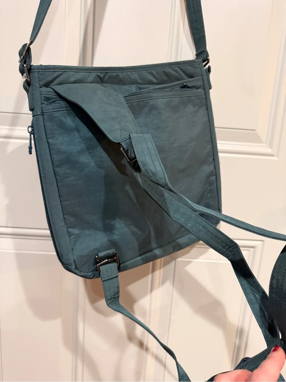 Lug Monorail Peacock Blue-Green Quilted Crossbody